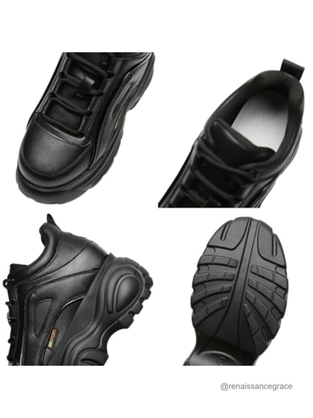 Platform Chunky Sneakers Lace-up Sports Dad Shoes 2.75 Heel